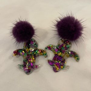 Cute Mardi Gras earrings